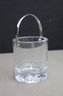 MCM Thick Glass Ice Bucket With Chrome Loop Handle