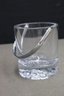 MCM Thick Glass Ice Bucket With Chrome Loop Handle