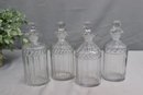 Antique Cut Glass 4 Bottle Cruet And Silver Plate Stand With Condiment Dish In Handle