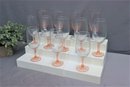 Set Of 8 Rose Stem Goblets AND 4 Pink Tint Ball Stem Water Glasses