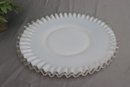 Fenton Large 15' Silver Crest Torte Plate Vintage Glass Wedding Cake