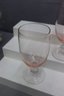 Set Of 8 Rose Stem Goblets AND 4 Pink Tint Ball Stem Water Glasses