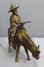 Vintage Cast Alloy Statuette Of The Poet Scholar Riding A Horse