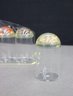 French Acrylic Soice Canisters With Leaf And Berry Cast Acrylic Dome Lids