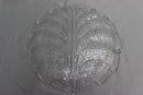 Pair Of Vintage Orrefors Sweden Crystal Glass Cabbage Leaf Plates And  Bowl Fleur By ARCOROC