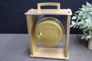 Group Lot: Bulova (Sm) And Seiko (Lg) Glass And Brushed Brasstone Cased Mantle/Desk Clocks