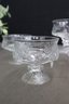 Group Lot Of 8 Anchor Hocking Rainflower Clear Sherbet Coupes