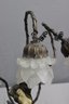 Antique Signed Bronze  French Lady Art Deco Lamp With 3 Lights