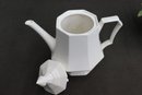Group Lot Of Ceramic Pitchers And Tea Pots (one Is Plug In Electric) And A Coffee Canister
