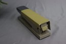 Pair Of ACCO 20 Vintage Yellow & Brown  With Chrome 1970's Desk Stapler Made In USA, Chicago