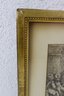 Vintage Golden Bead And Rail Frame With Etching Of Donkey With Puttis