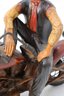Painted Motorcycle And Rider Figurine In Cast Resin/Composite