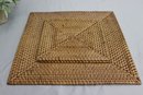 Vintage Square Rattan Charger-13' X 13'