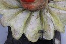 Vintage Paper Mache Daisy Ruffle Empathy Clown Figural Bust, Signed E. Swift