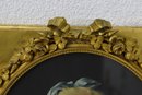 Superb Gilt Oval Top Bow Frame With Antique Reproduction Print Of 'Portrait Of Madame Grand'