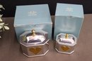 Lenox Kirk Stieff Pewter Large And Small Gold-tone Heart Octagonal Trinket Boxes