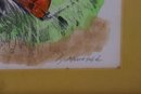 Limited Edition Ben Menashe Colored Pencil Hand Washed Lithograph  #249/250, Kids In Flowers Signed And Framed