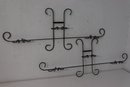 Two Scrolled Wrought Iron Wall Hanging