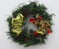 Floral Ribbons And Pine Cone 26' Wreath With Storage/travel Bag