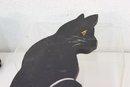 Group Lot Of Folk Art Hand-Painted Wooden Cats And A Goose