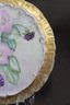 Two Gorgeous Hand Painted Porcelain Gilt Scalloped Edge Tea Trivets, Signed Faye