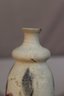 Vintage Lee Keramik Stoneware Vase In Barrel Form With Nipple Finial And Abstract Black/cream Motif