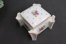 Hand Painted Japanese Porcelain Lidded  Pagoda Box