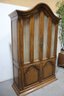 Walnut Armoire/Bar Cabinet With Pleated Cloth & Chicken Wire Double Doors (similar To Auffray & Co.)