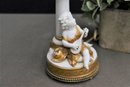 Lute Playing Cherub White And Gold Brass Base Table Lamp