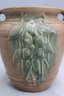 1930s McCoy-style Brown And Green Dual Handle Pottery Vase