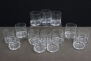Group Lot Of 14 Double Old Fashion Glasses With Inscription - Ship 'wavertree' 1885