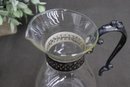 Vintage Glass And Silverplate Coffee/Tea Carafe