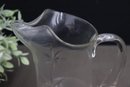 Vintage Double Star Cut Glass Glass Kettle Bottom Pitcher