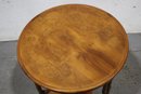 Barley Furniture Round Stand Walnut Faux Bamboo Tea Table