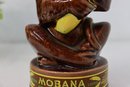 Vintage Ceramic Monkey And Banana Liqueur Bottle Mobana Creme De Banana