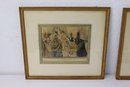 Two Vintage  Repro Color Prints Of Engravings From Petersen's Magazine 1872, Elegantly Framed And Matted