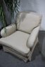 Classic Upholstered Skirted Roll Arm Lounge Chairs