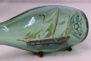 Three Masted Ship In A Green Glass Bottle