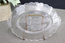 Group Lot Of2  Pressed & Commemorative Glass Plates  And Lidded Candy Jar