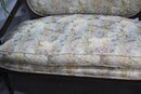 Vintage Neo-Classical Style Oval Backed Rising Arm Upholstered Settee