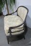 Vintage Neo-Classical Style Oval Backed Rising Arm Upholstered Settee