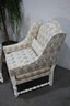 Half-Wing Back Club Chair With Ottoman, With Extra Sewn Fabric