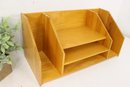 Wooden Desk Top Five Compartment Organizer - Made In Mexico