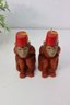 A Pair Of 1996 Accoutrements Monkey Wearing Fez Candles