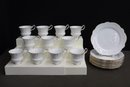 11 Royal Victoria Gold Trim Tea Cup/Snack Saucer Sets Pattern 2444-6 Fine Bone China