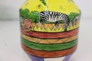 Hand Painted Ceramic Pitcher And Basin By Penzo Zimbabwe