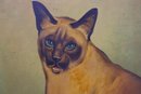 Sitting Siamese Cat By Kaynon Zaglin, Framed And Signed