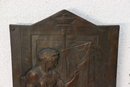 Patinated Bronze Low Relief Wall Hanging Plaque Of Seated Penelope