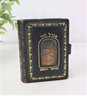 Vintage Mini Jewish Bible/Holy Scriptures Leather Bound With Tower Of David Copper Relief Inset