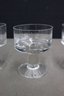 Three Vintage MCM Style Clear Glass Thick Pedestal Sorbet/Dessert Coupe